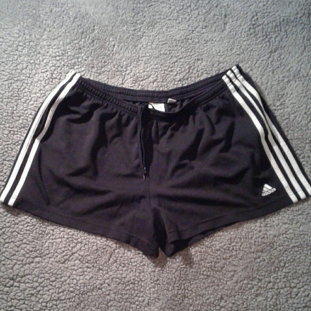 Black and white Adidas shorts